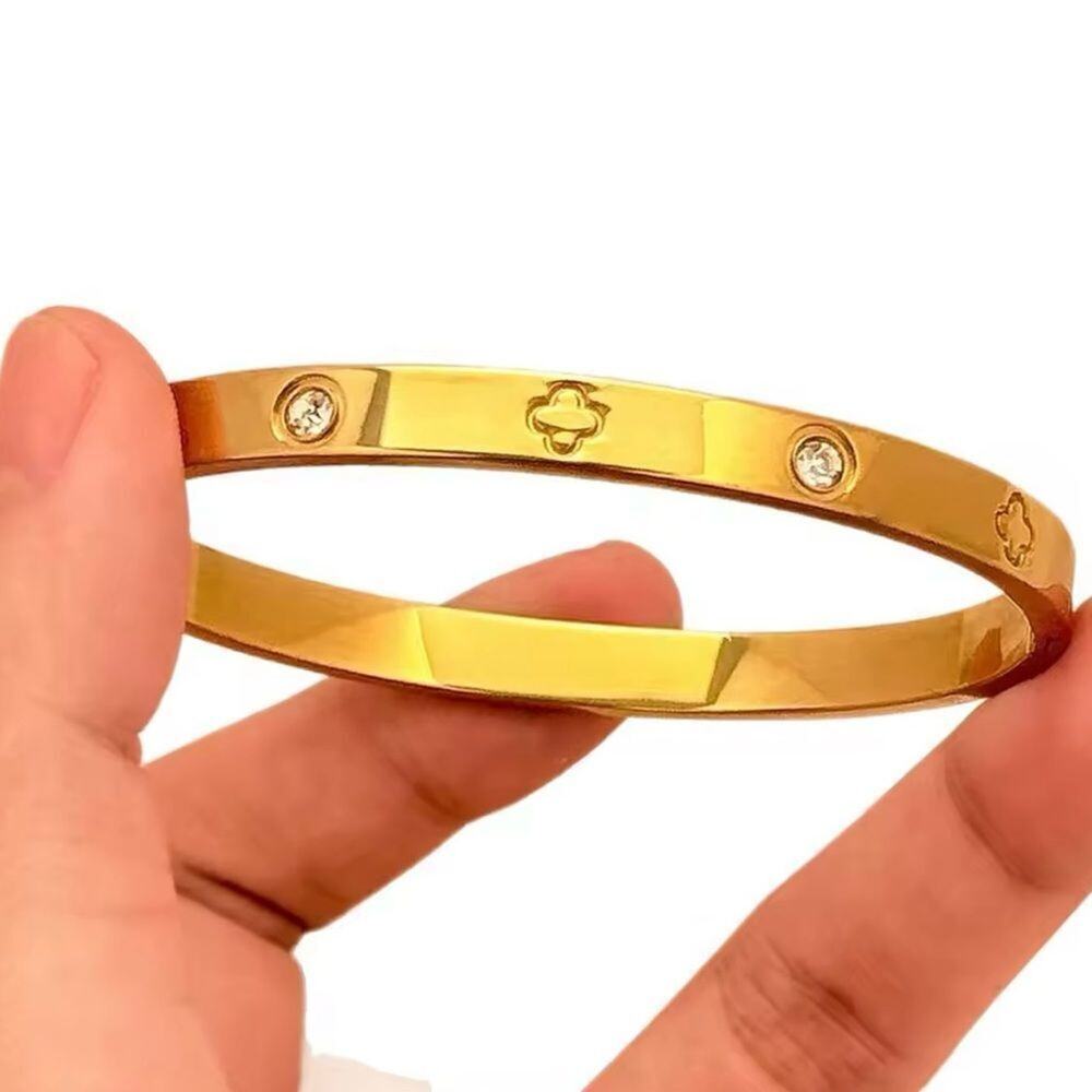 Gold Plated Bracelet with Crystal Accents - Picture 6 of 10
